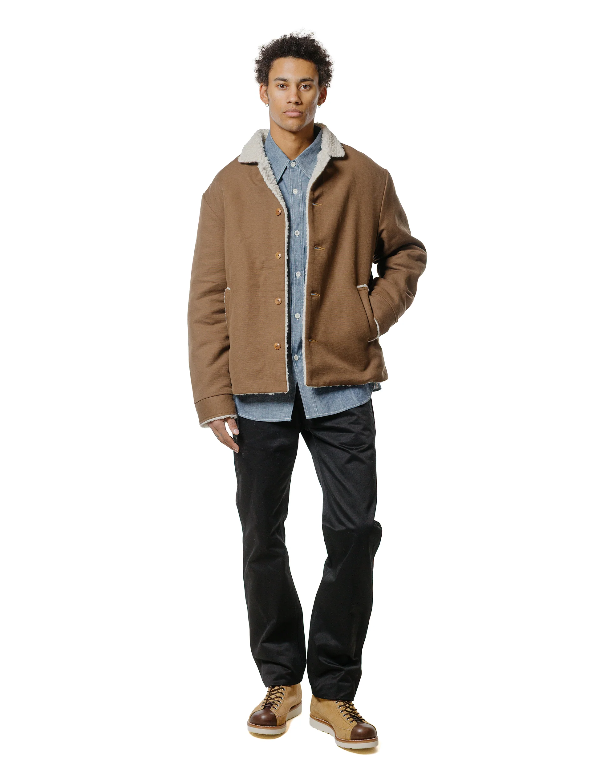The Real McCoy's MJ25125 Moleskin Ranch Coat Brown - Image 4