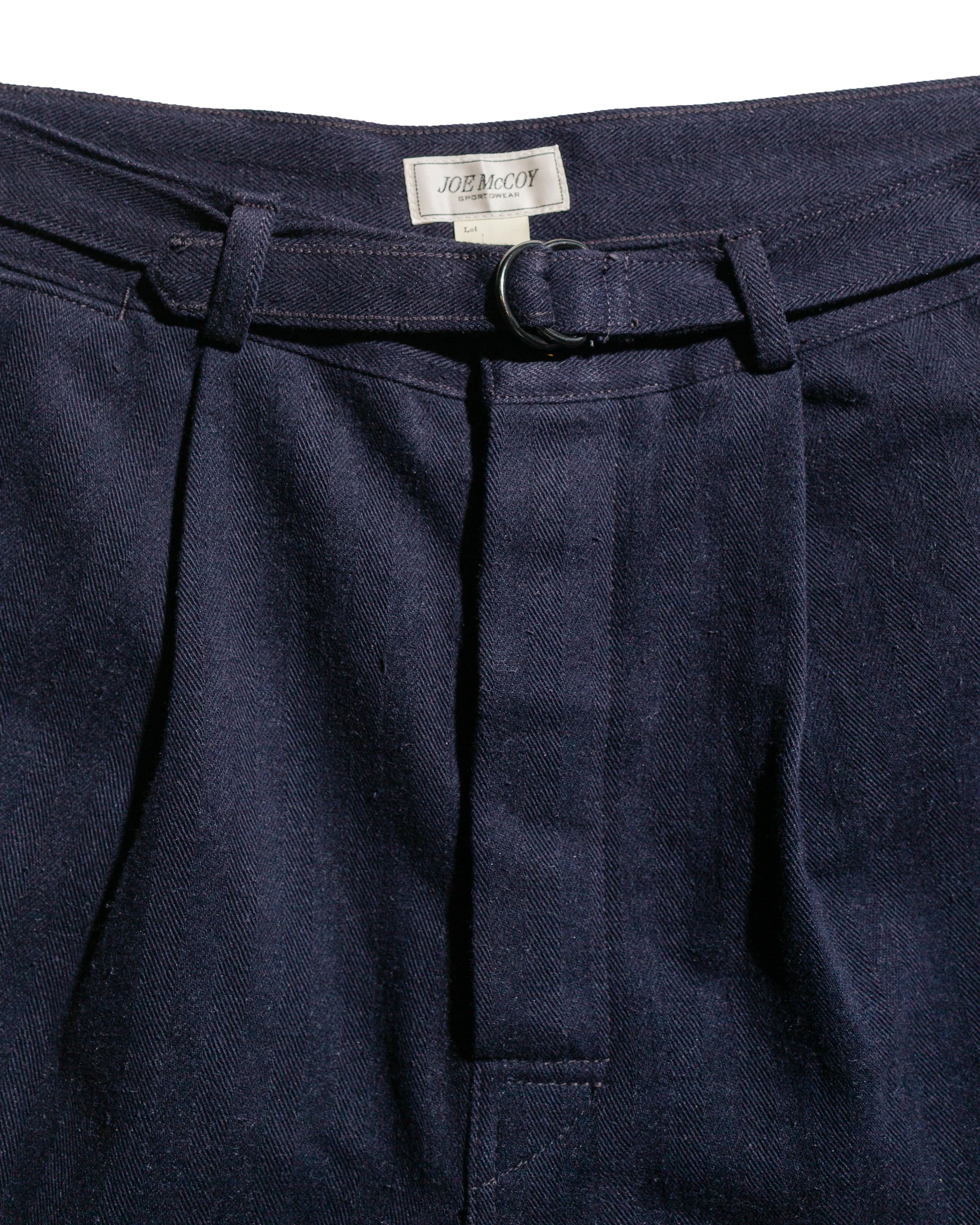 The Real McCoy's MP25014 Belted Shorts / Cotton-Hemp Navy - Image 5