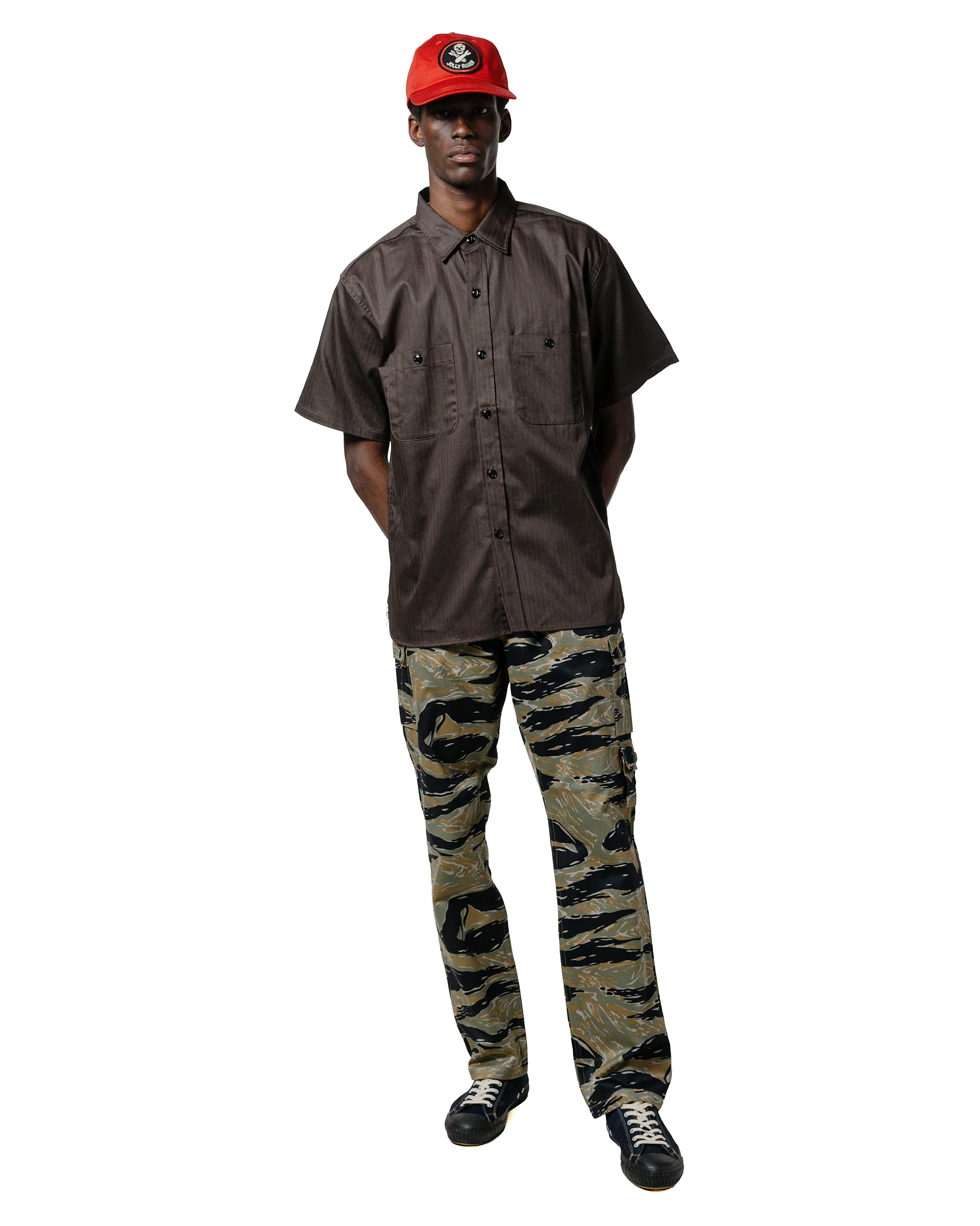 The Real McCoy's MS25013 8HU HBT Work Shirt S/S Steel - Image 4