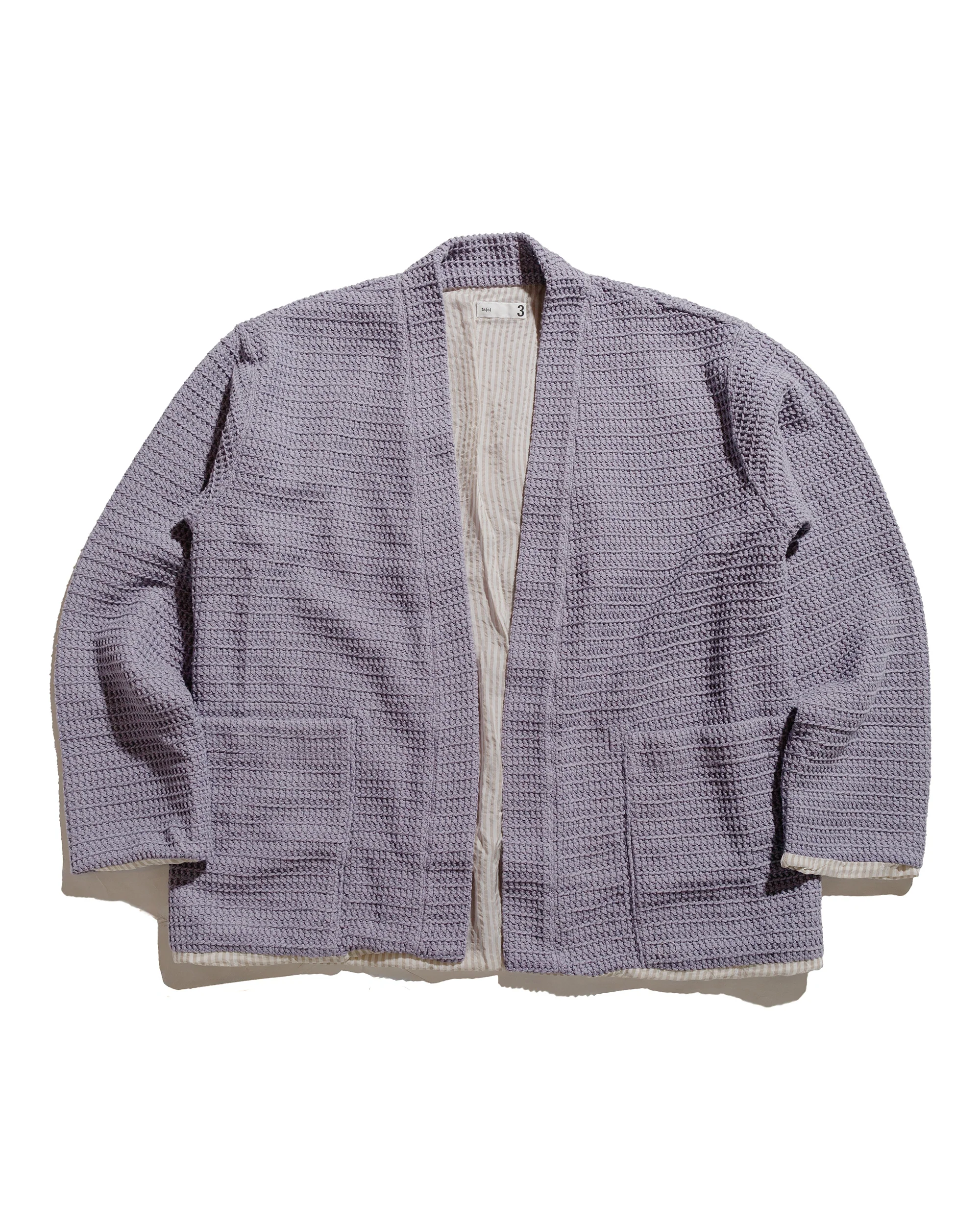 ts(s) Lined Easy Cardigan Cotton/Polyester Russell Knitting Jersey Lavender