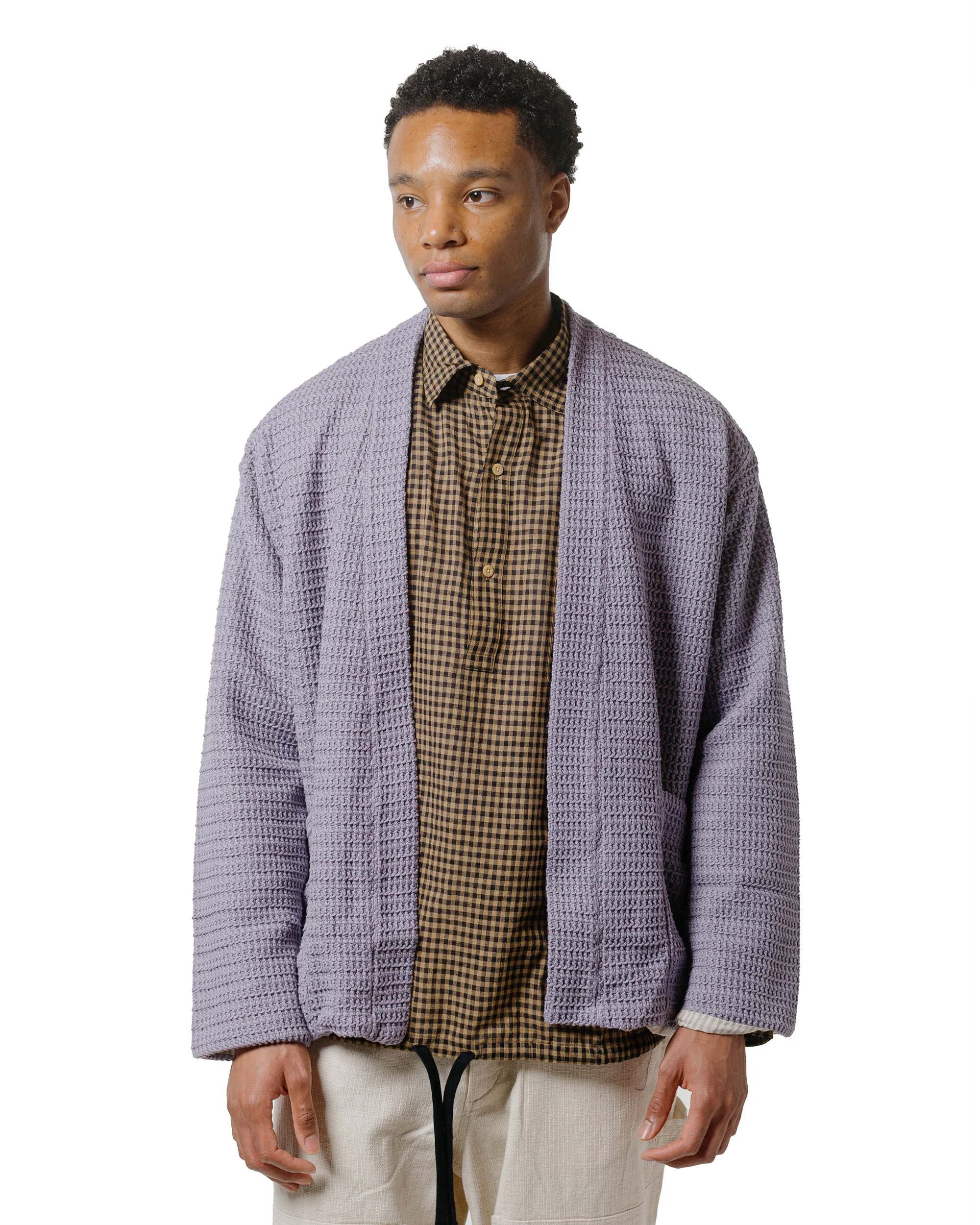 ts(s) Lined Easy Cardigan Cotton/Polyester Russell Knitting Jersey Lavender - Image 2