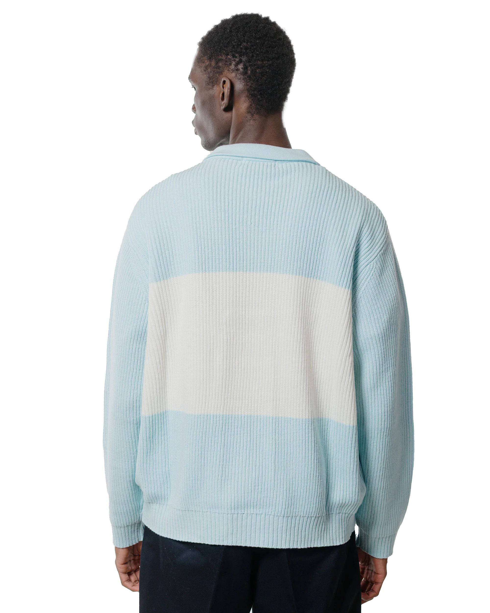 TTT MSW Zip Knit Polo Blue - Image 3