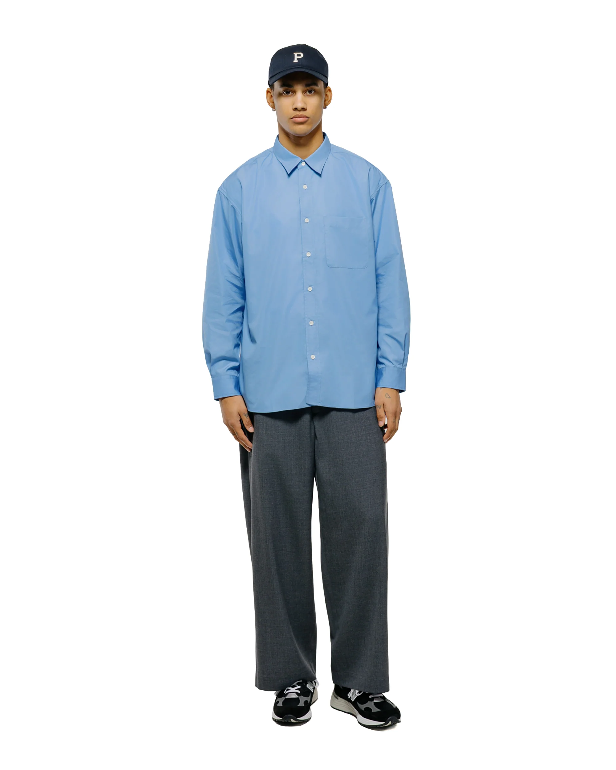 Universal Products Summer Wool Wide Trousers Gray - Image 4