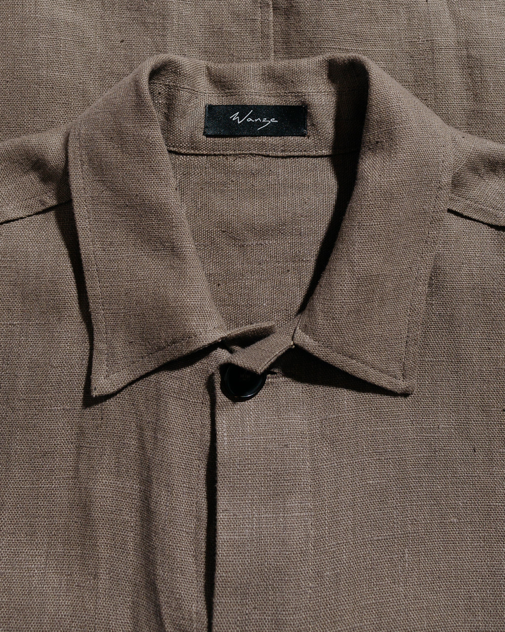 Wanze Button Up Blouson Natural Linen Taupe - Image 4