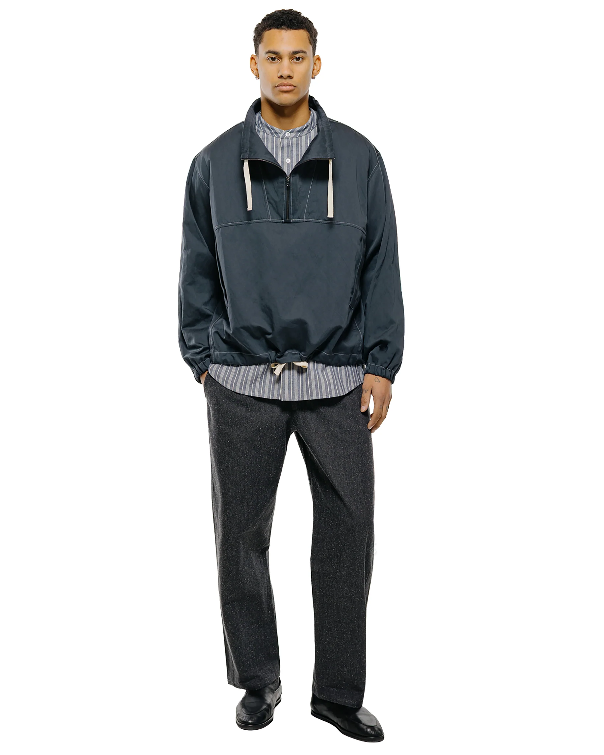 Wanze Funnel Neck Zip Anorak Cotton Metal Midnight - Image 4