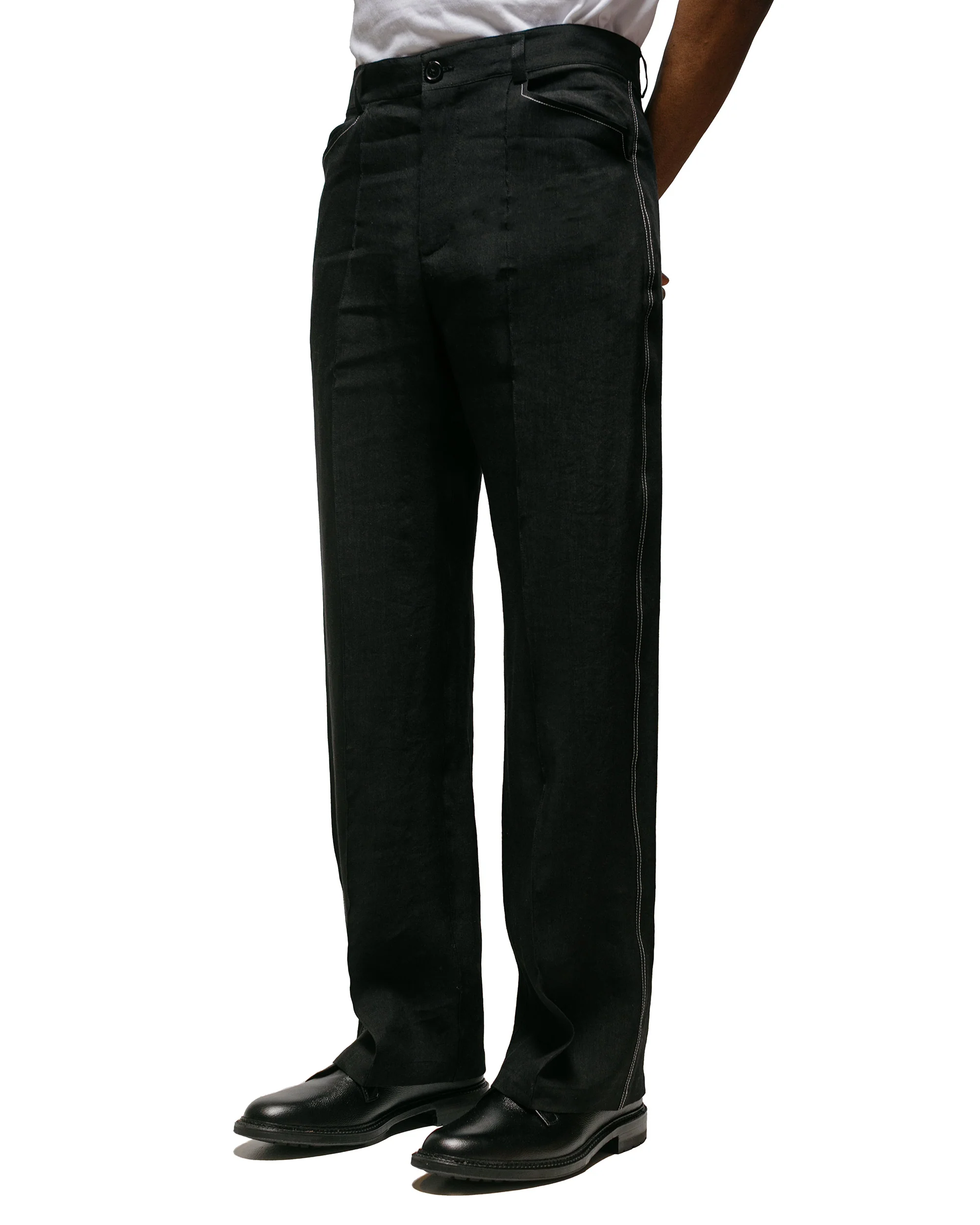 Wanze Work Trouser Linen Viscose Black - Image 2