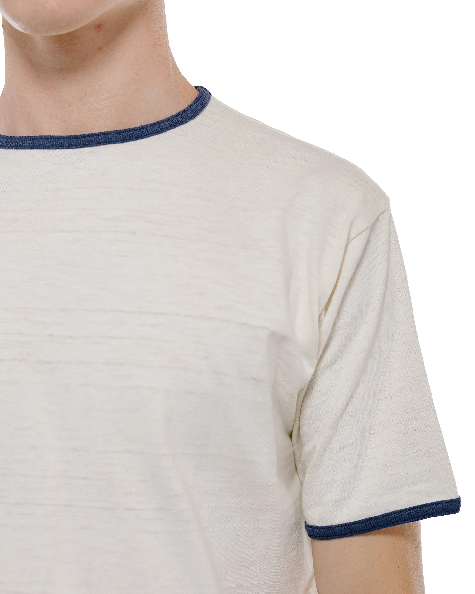 Warehouse Lot. 4059 Ringer T Plain Cream/Navy - Image 3