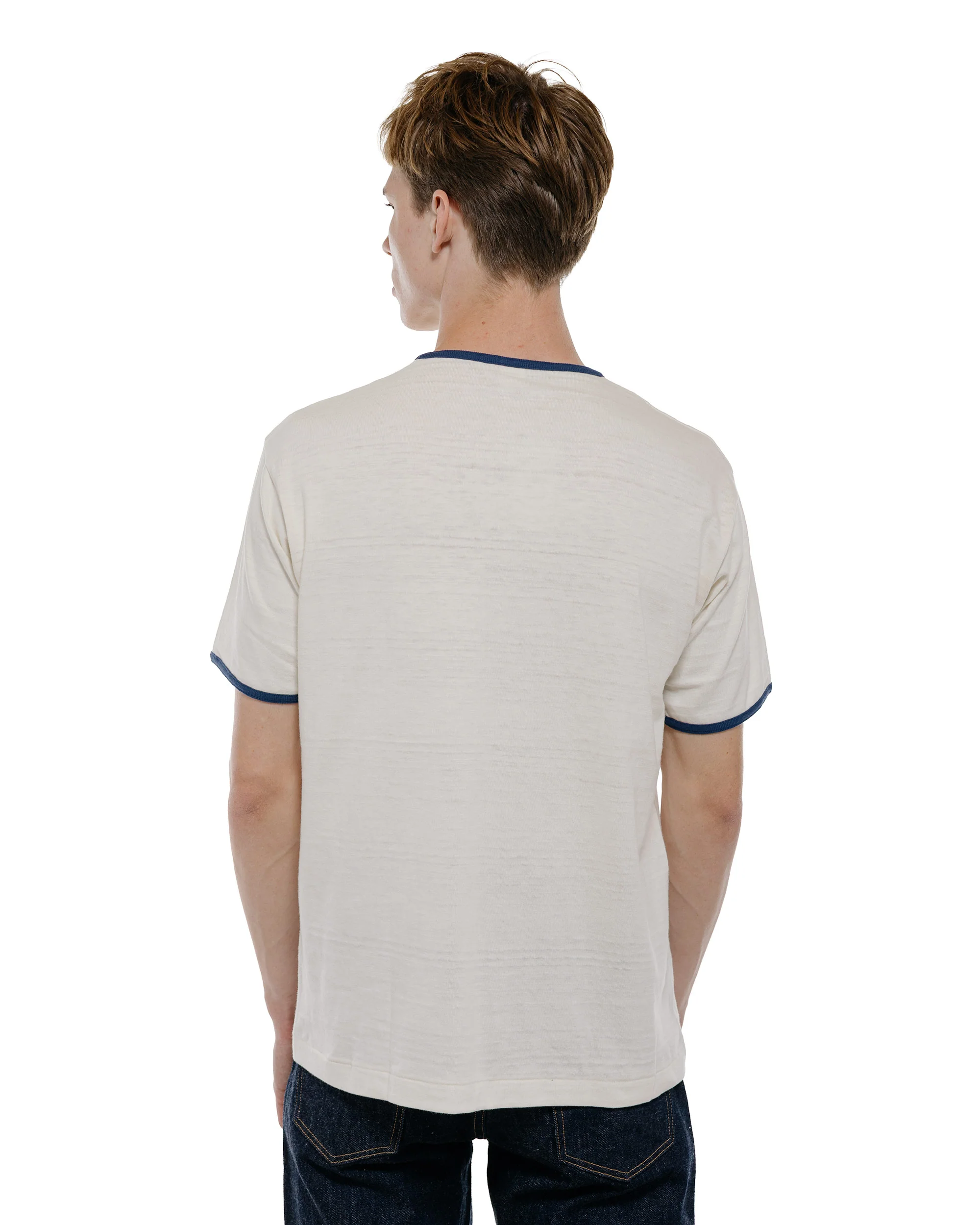 Warehouse Lot. 4059 Ringer T Plain Cream/Navy - Image 4