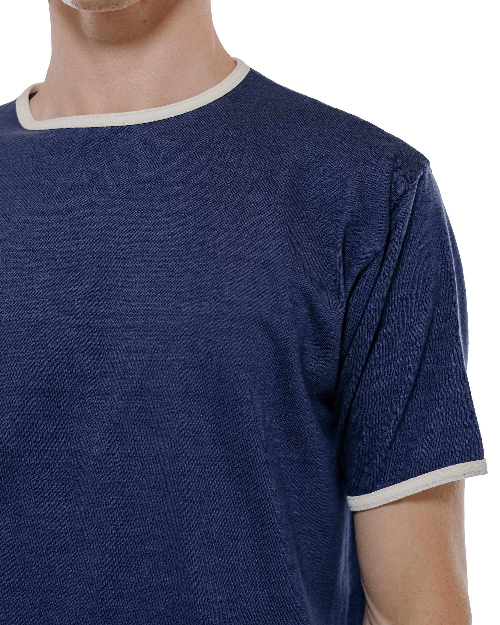 Warehouse Lot. 4059 Ringer T Plain Navy/Cream - Image 3