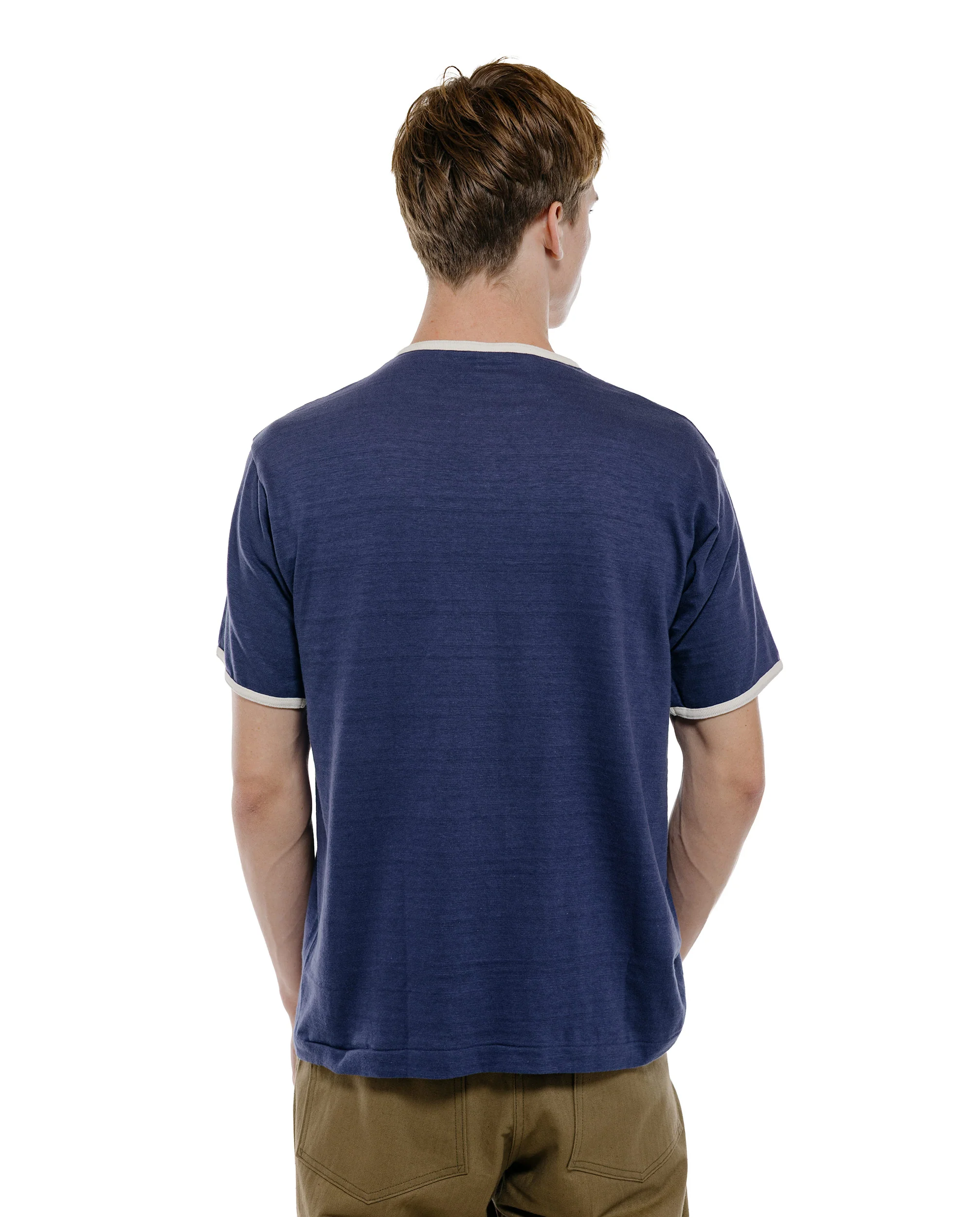 Warehouse Lot. 4059 Ringer T Plain Navy/Cream - Image 4