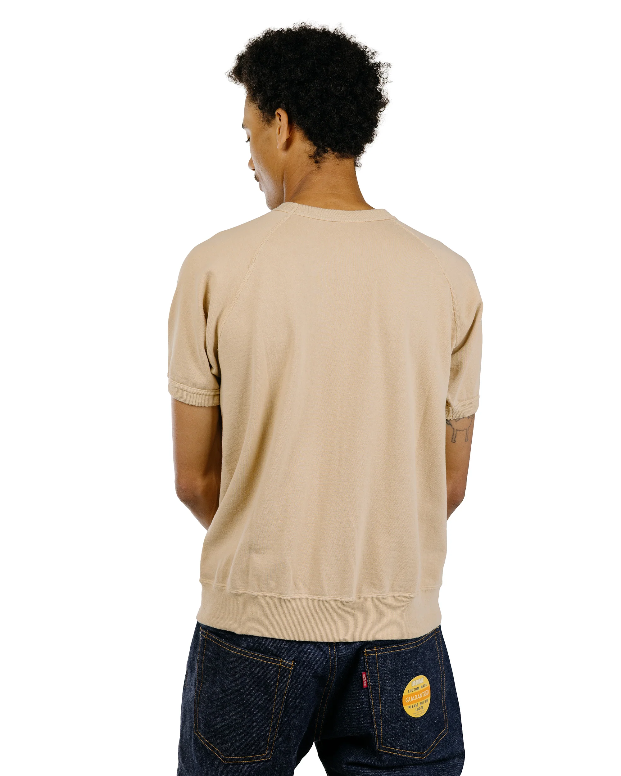 Warehouse Lot. 4105 Short Sleeve SW With Pocket Plain Dark Beige - Image 4