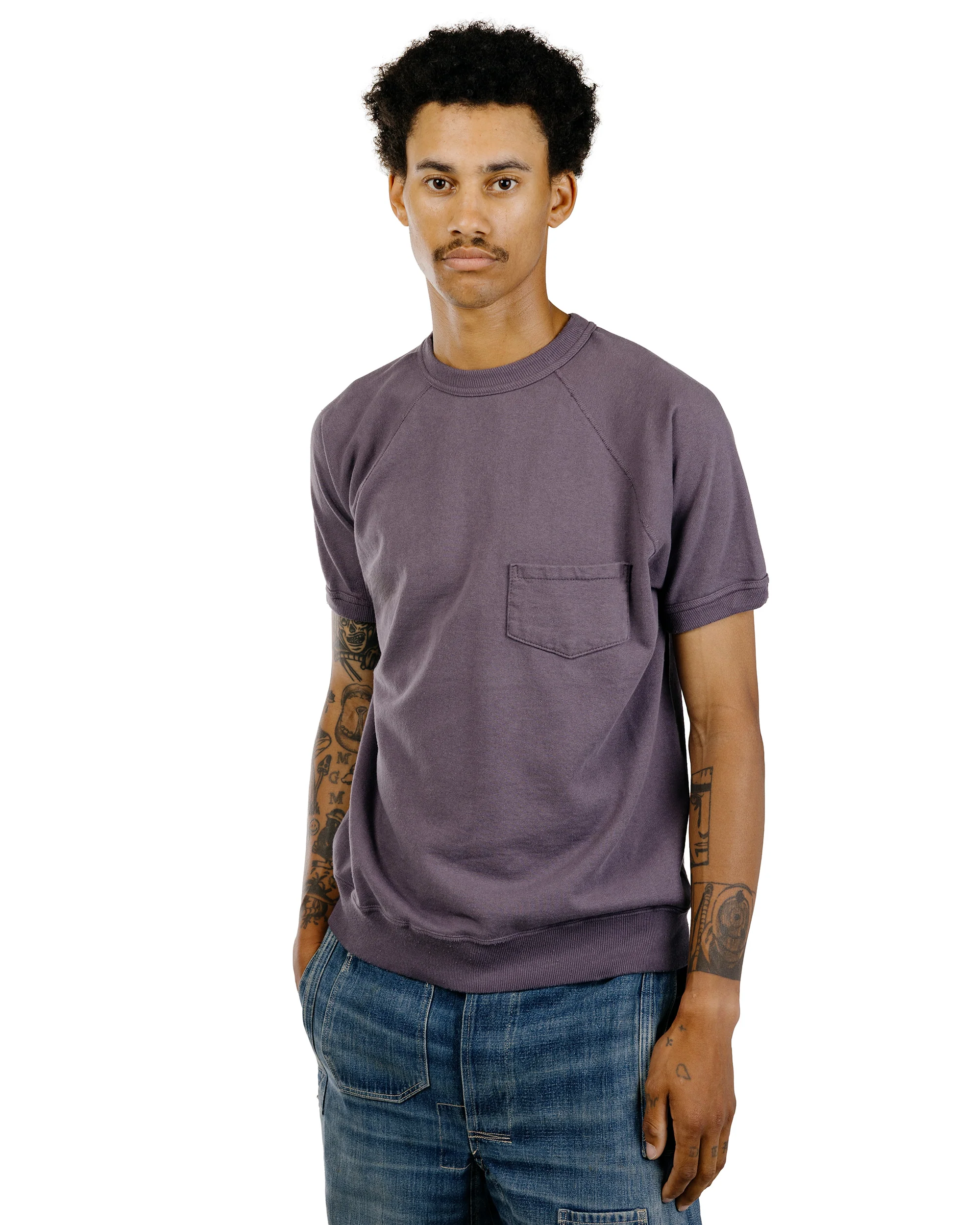 Warehouse Lot. 4105 Short Sleeve SW With Pocket Plain Navy - Image 2