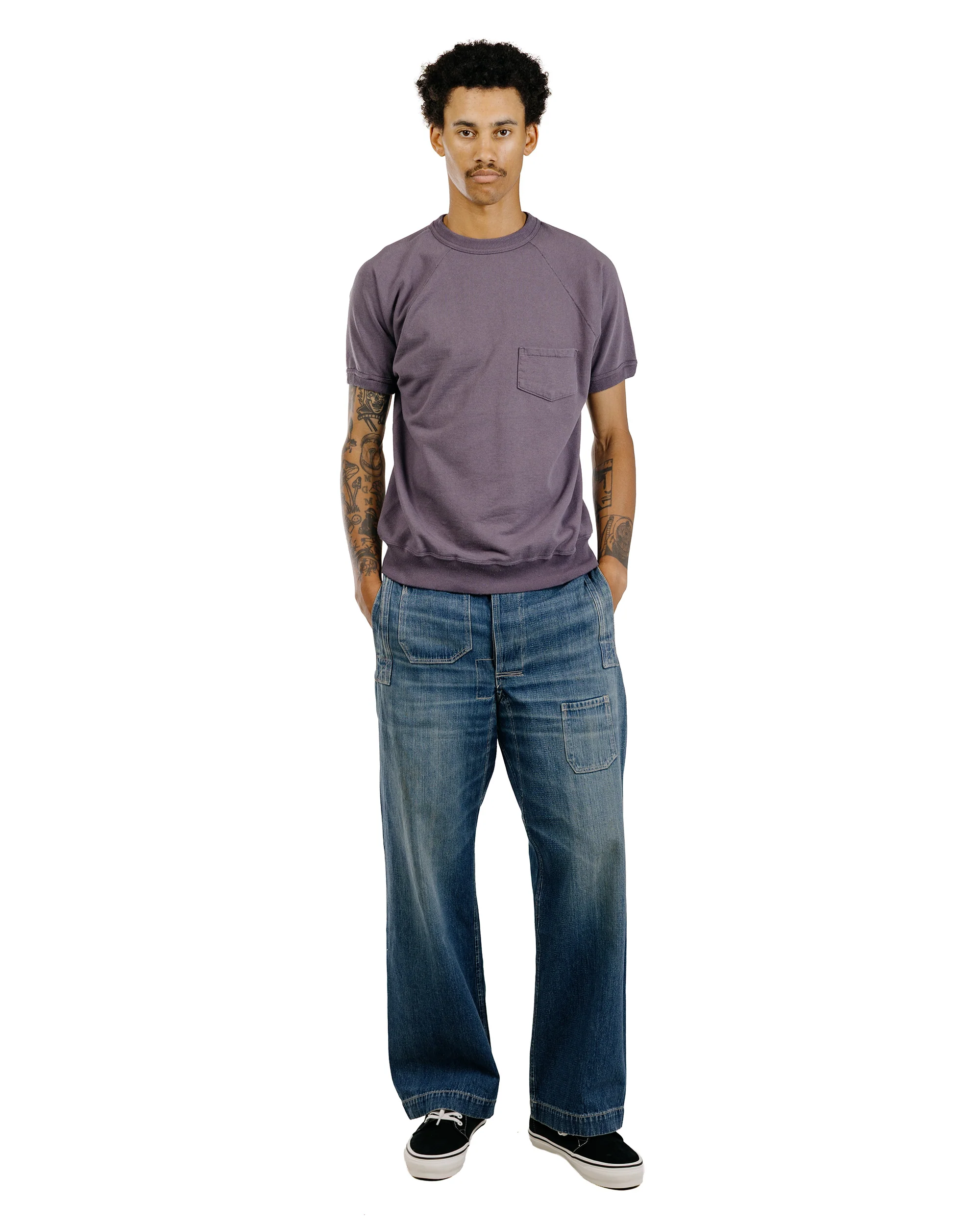 Warehouse Lot. 4105 Short Sleeve SW With Pocket Plain Navy - Image 5