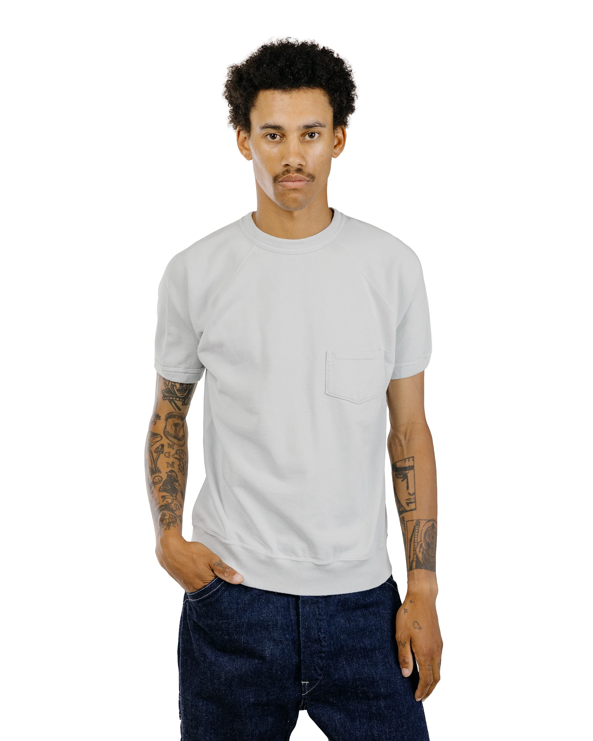 Warehouse Lot. 4105 Short Sleeve SW With Pocket Plain Sax - Image 2