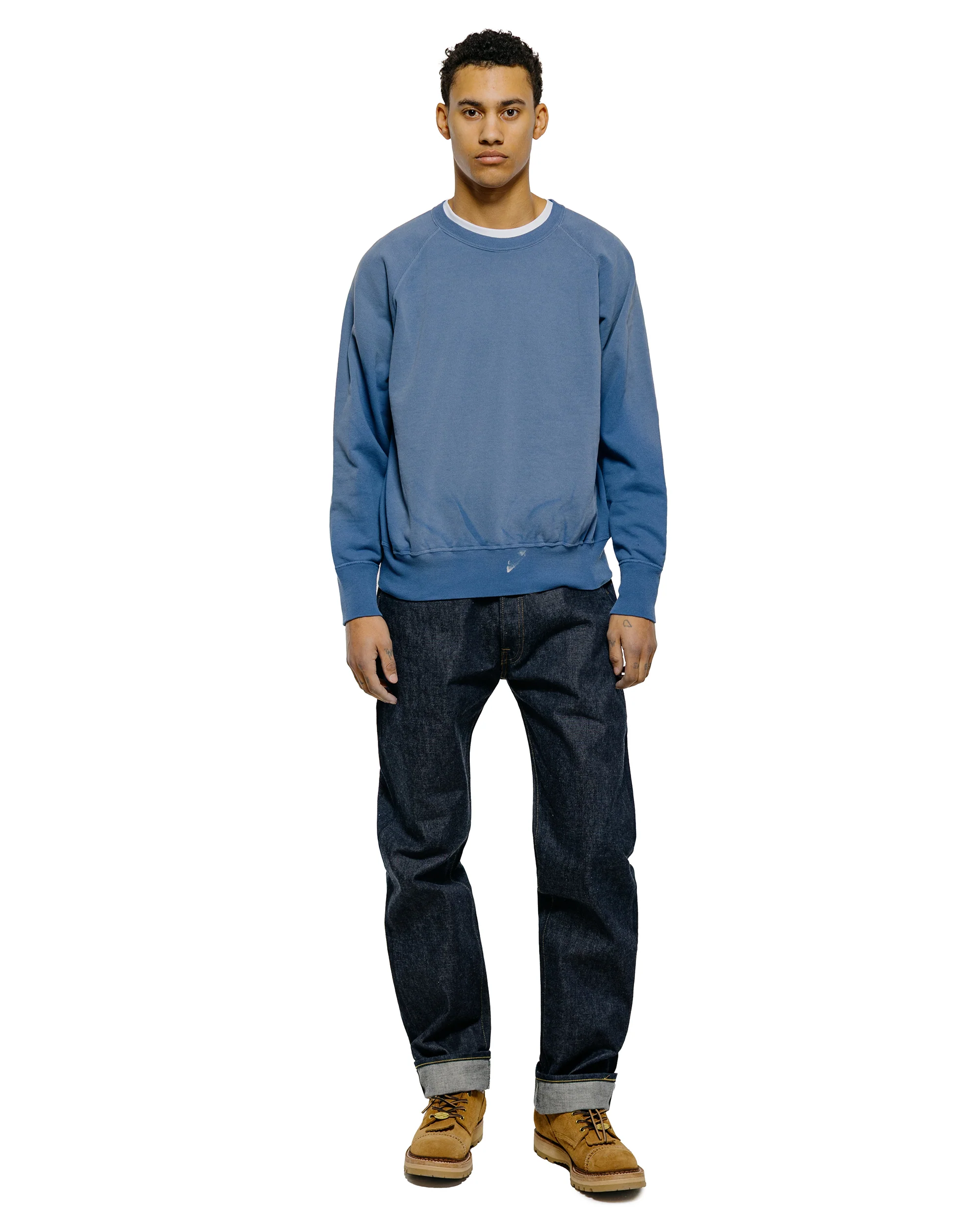 Warehouse Lot. 461 Raglan Crew Neck SW U/W Sun Burned Blue - Image 4