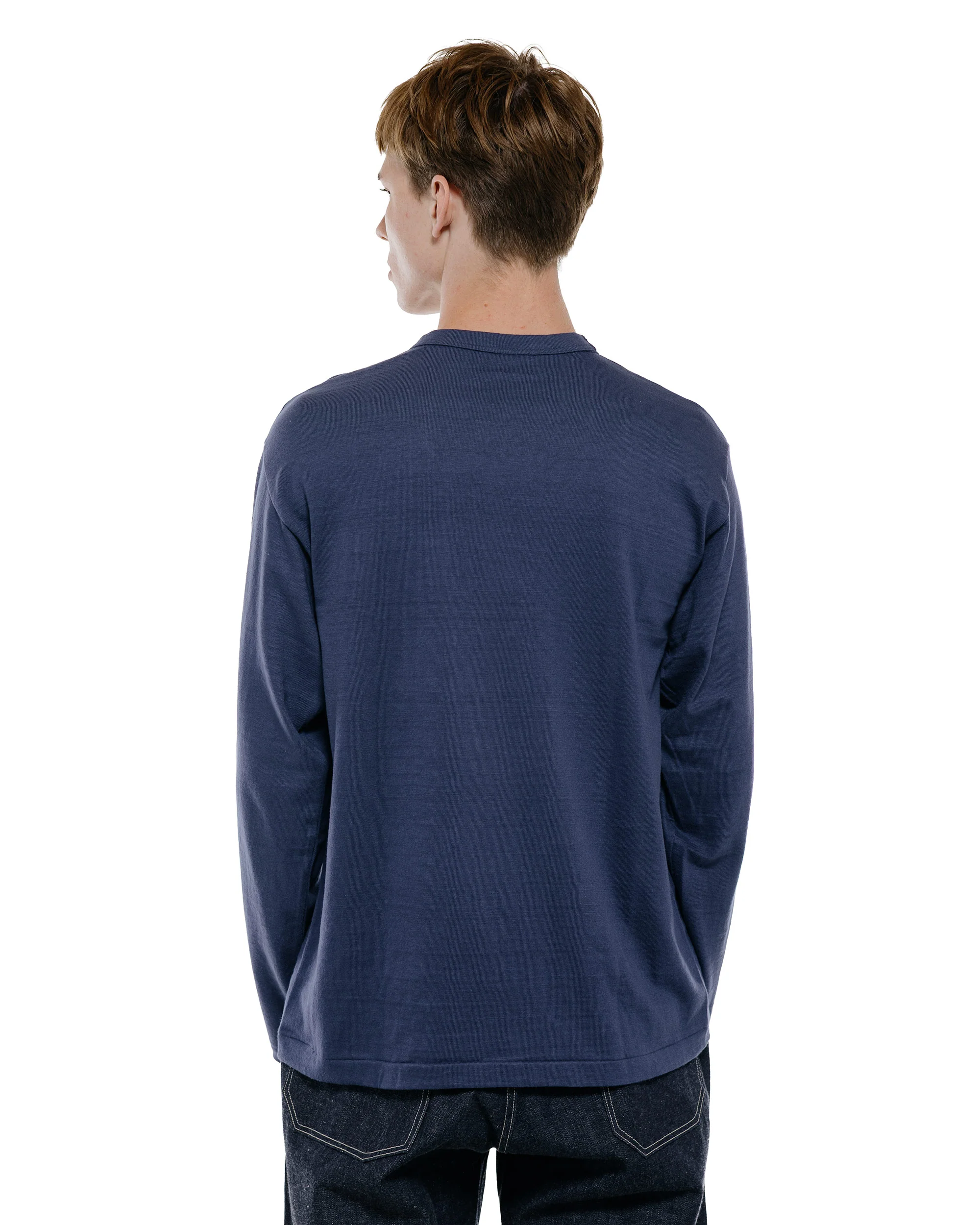 Warehouse Lot. 5906 Long Sleeve Crew Neck T-Shirt Orange Navy - Image 3