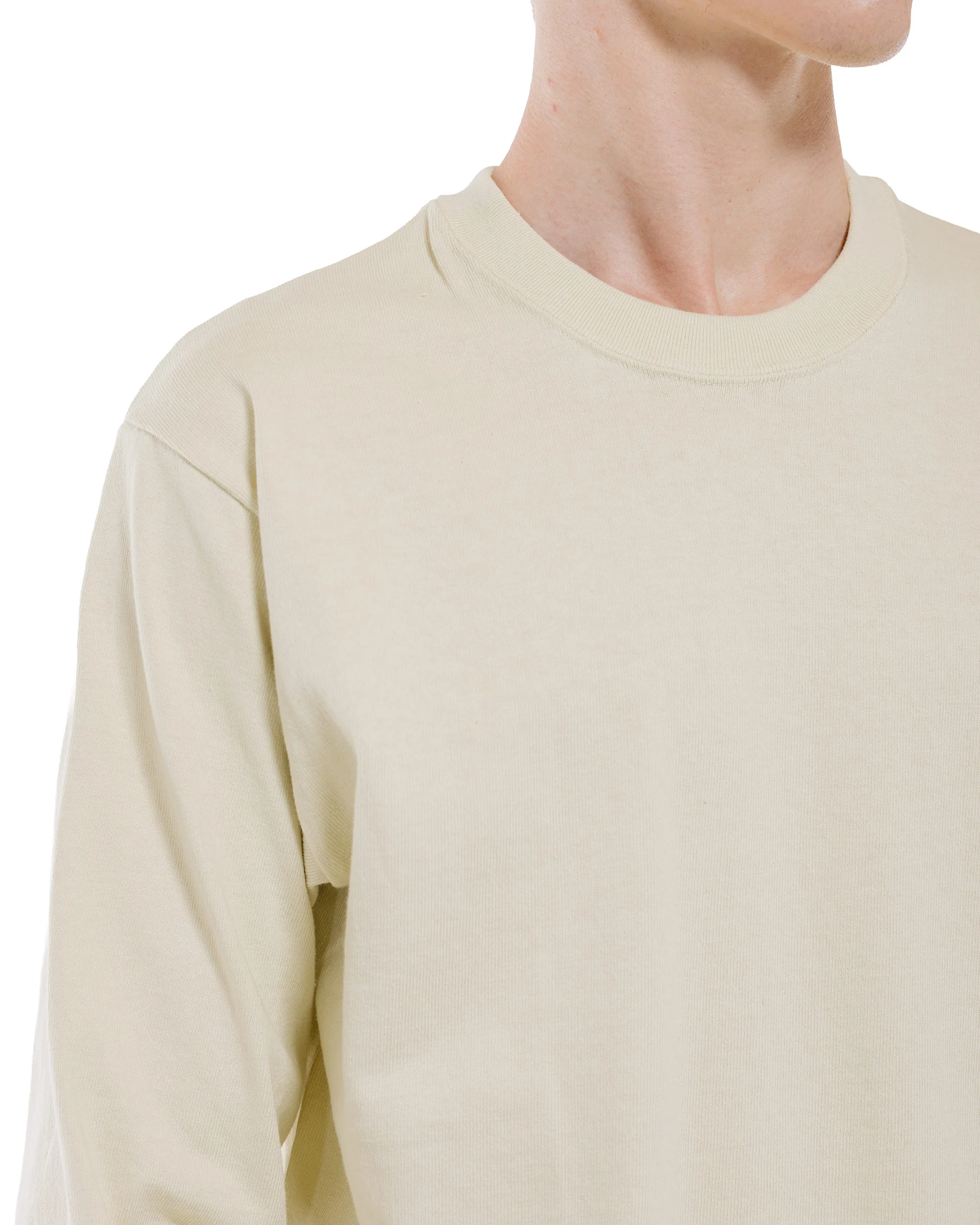 Warehouse Lot. 5914 Long Sleeve Crew Neck T-Shirt Solid Cream - Image 3