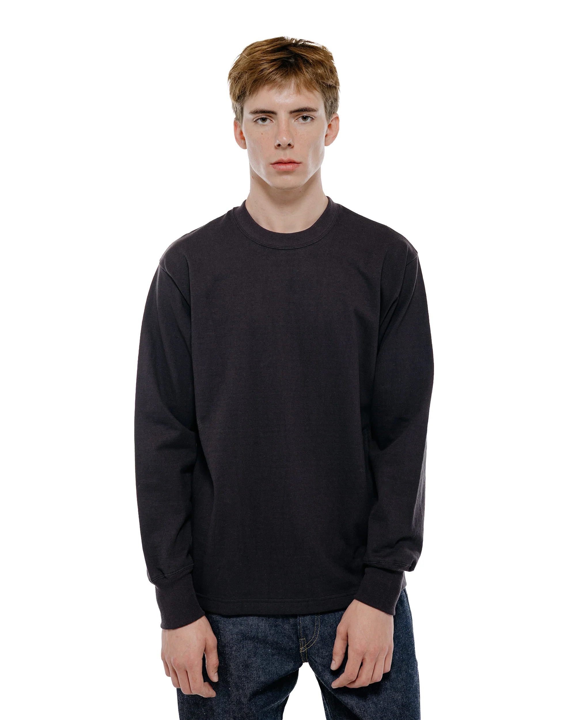 Warehouse Lot. 5914 Long Sleeve Crew Neck T-Shirt Solid Sumikuro - Image 2