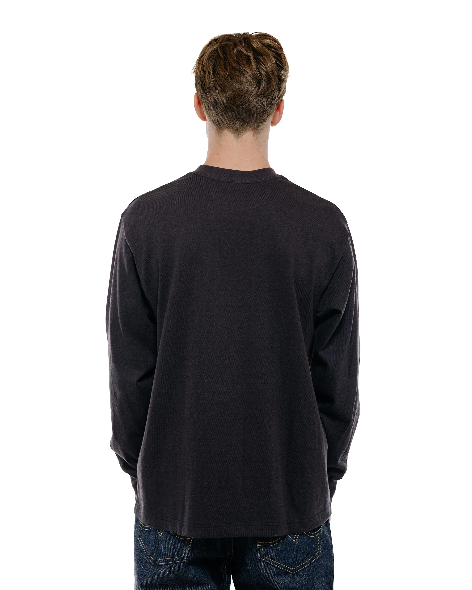 Warehouse Lot. 5914 Long Sleeve Crew Neck T-Shirt Solid Sumikuro - Image 4