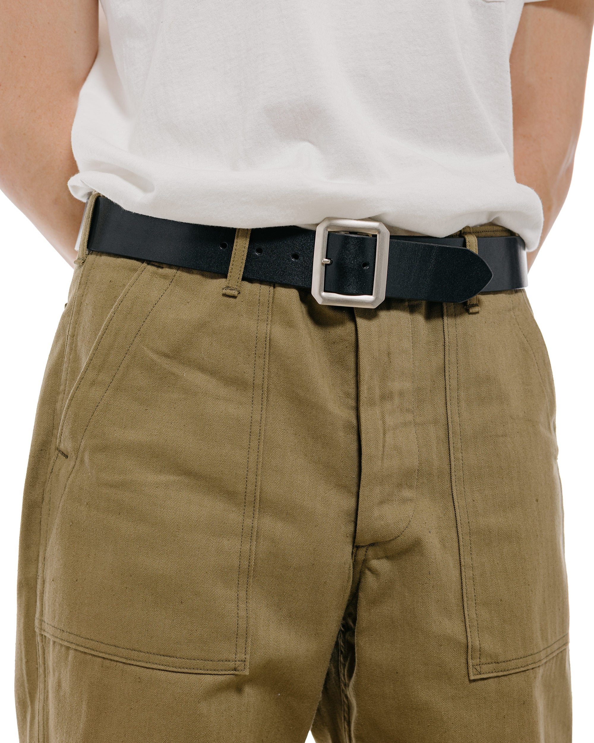 Warehouse Lot. 6039 Garrison Cowhide Belt Black - Image 2