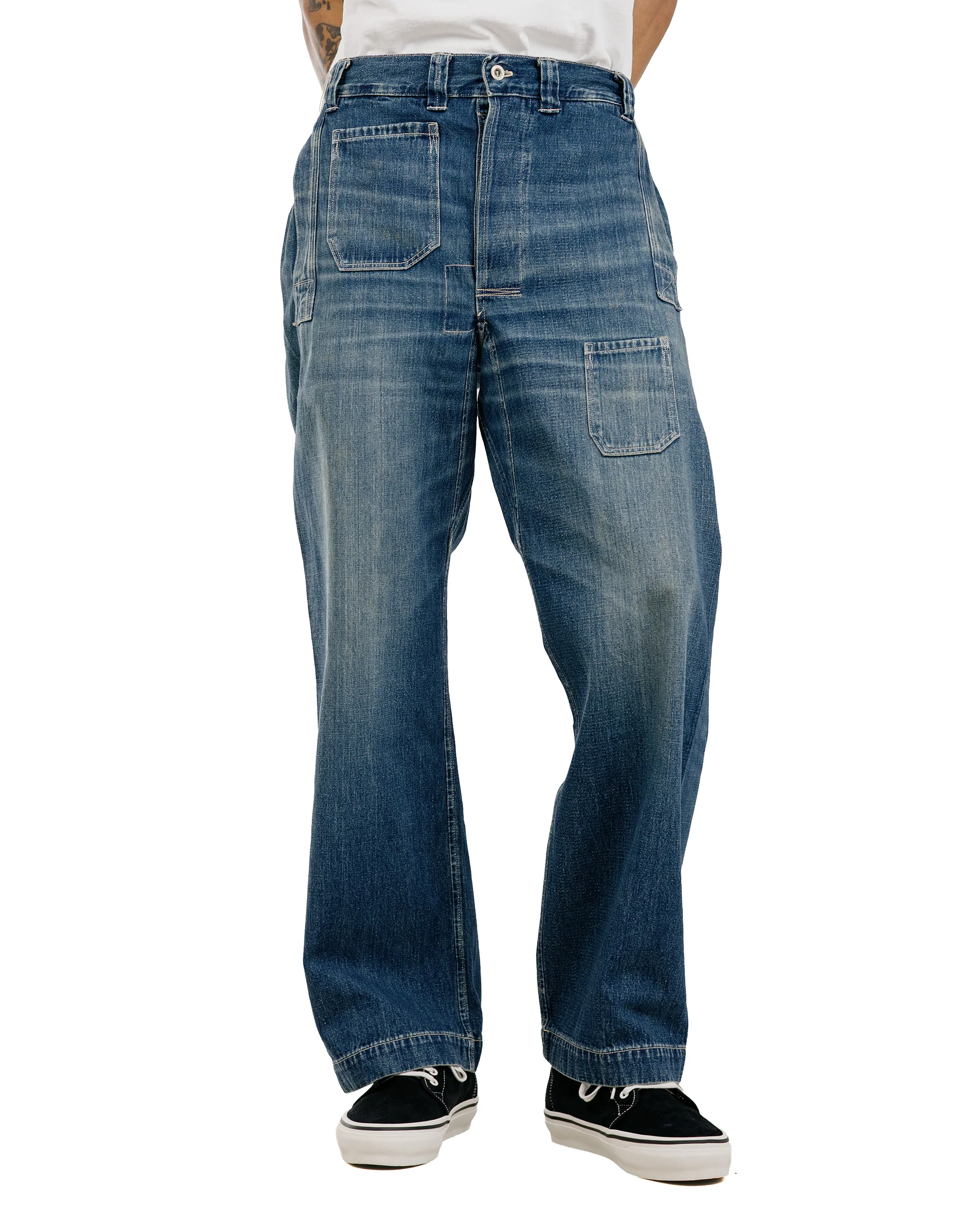 Warehouse Lot. JG-01 1910s Netmaker's Trousers Indigo Denim Used Wash - Image 2