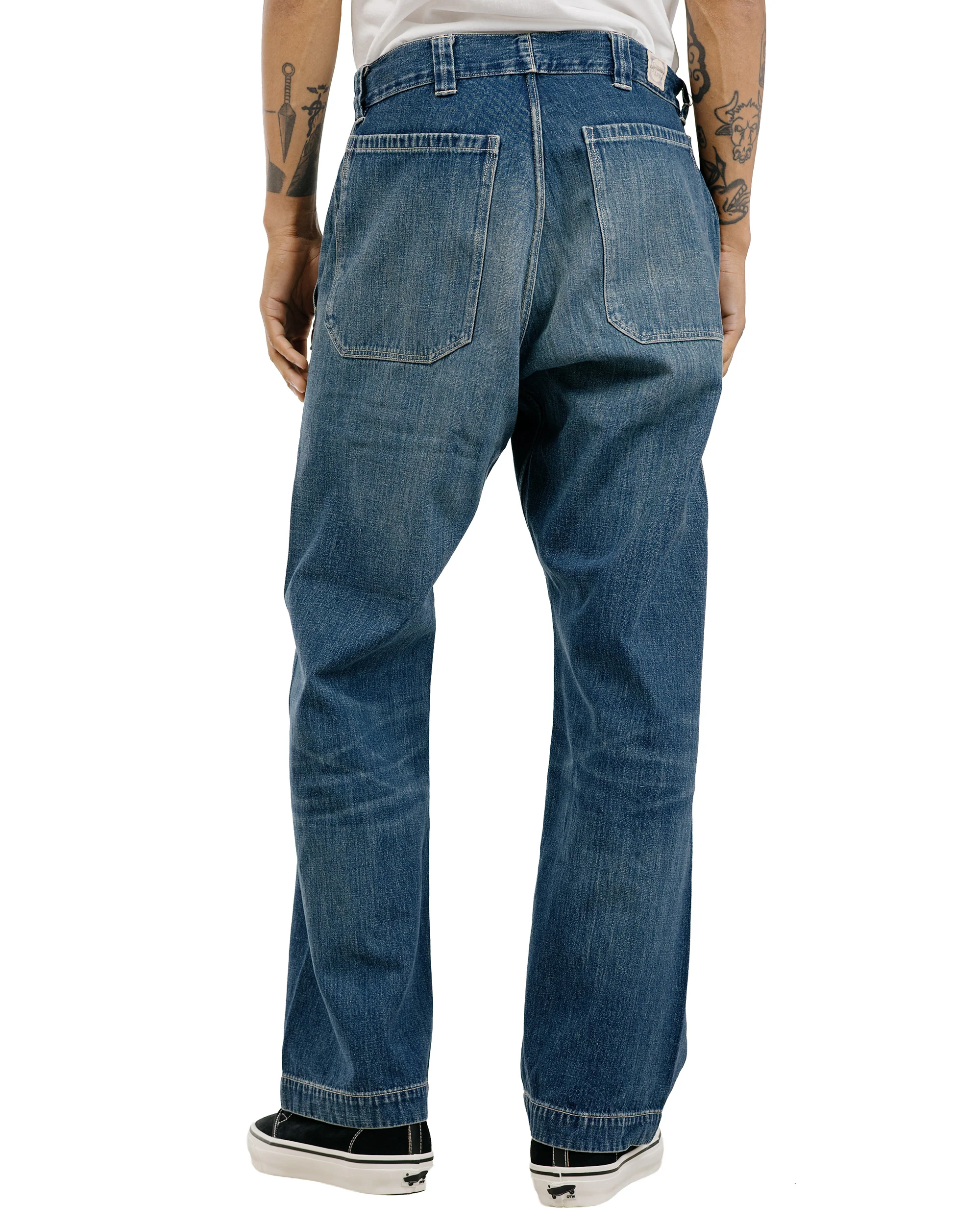 Warehouse Lot. JG-01 1910s Netmaker's Trousers Indigo Denim Used Wash - Image 4